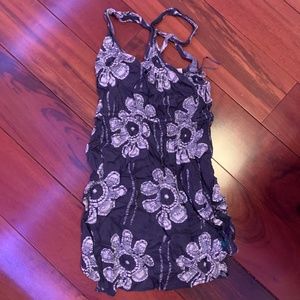 Navy Blue Dress With White Flowers